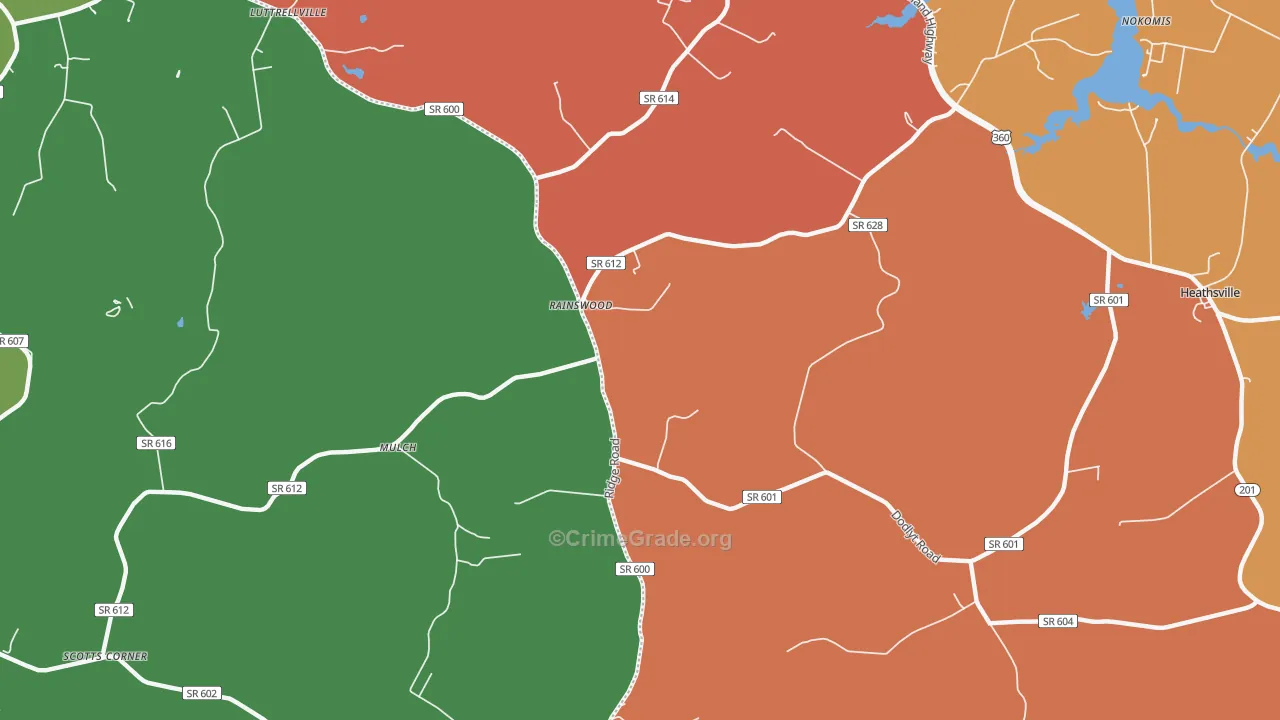 Rainswood, VA Map of Assault Rates