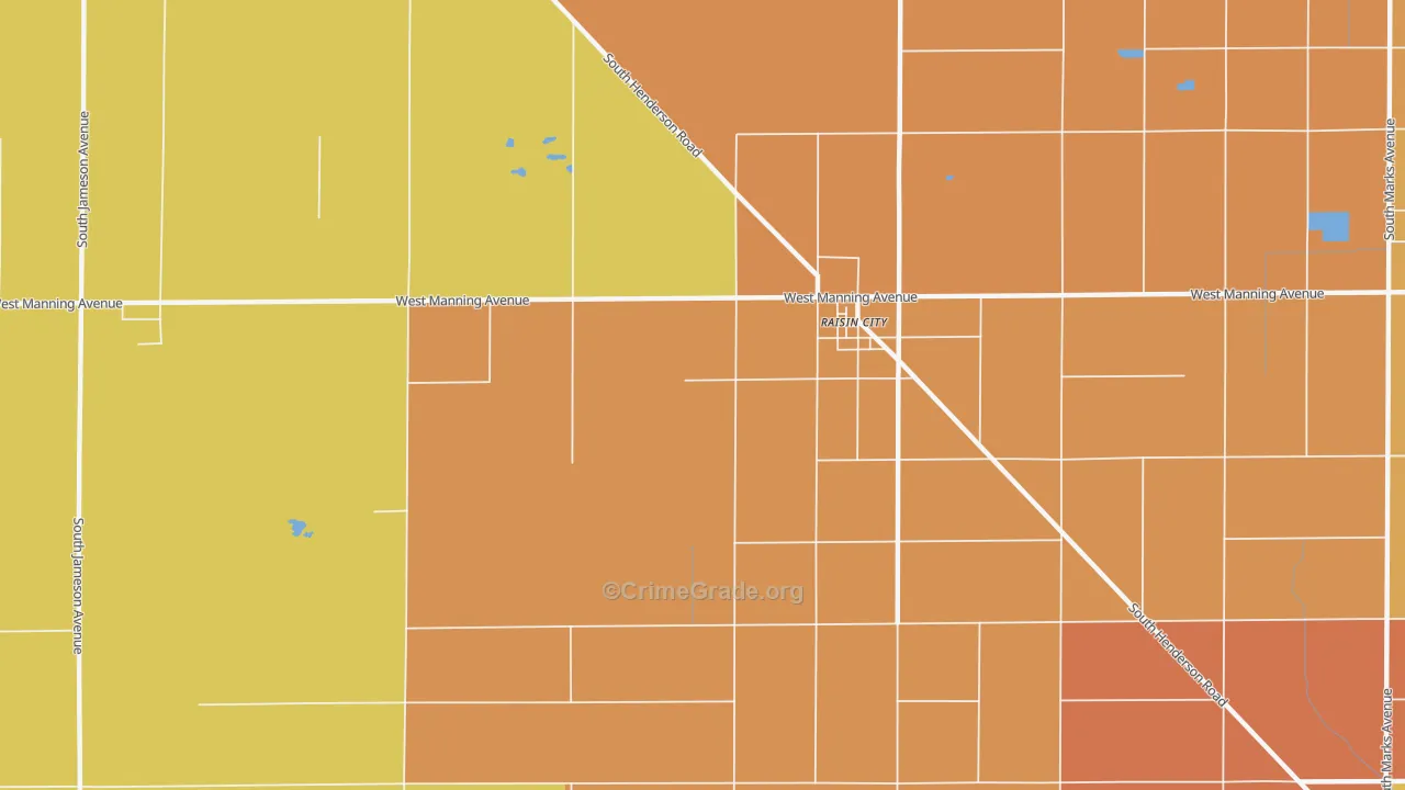 Raisin, CA Map of Assault Rates