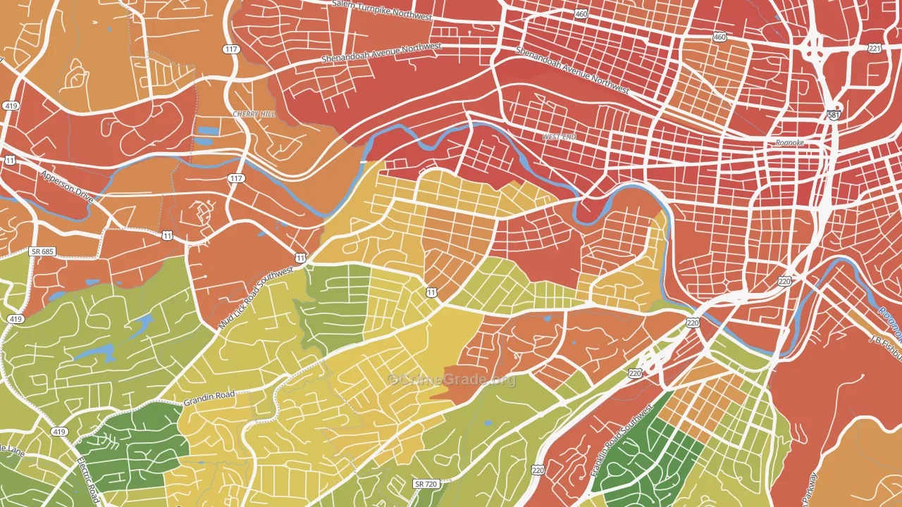 Raleigh Court, Roanoke, VA Map of Assault Rates