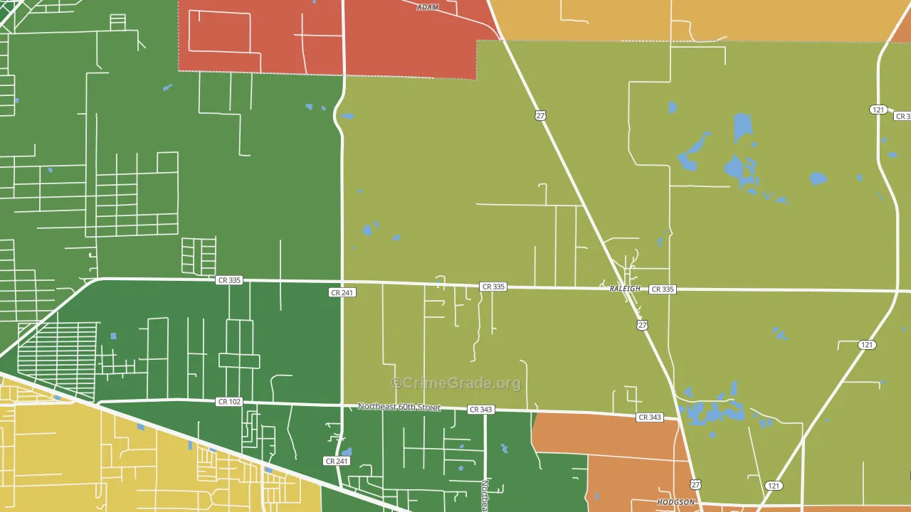 Raleigh, FL Map of Assault Rates