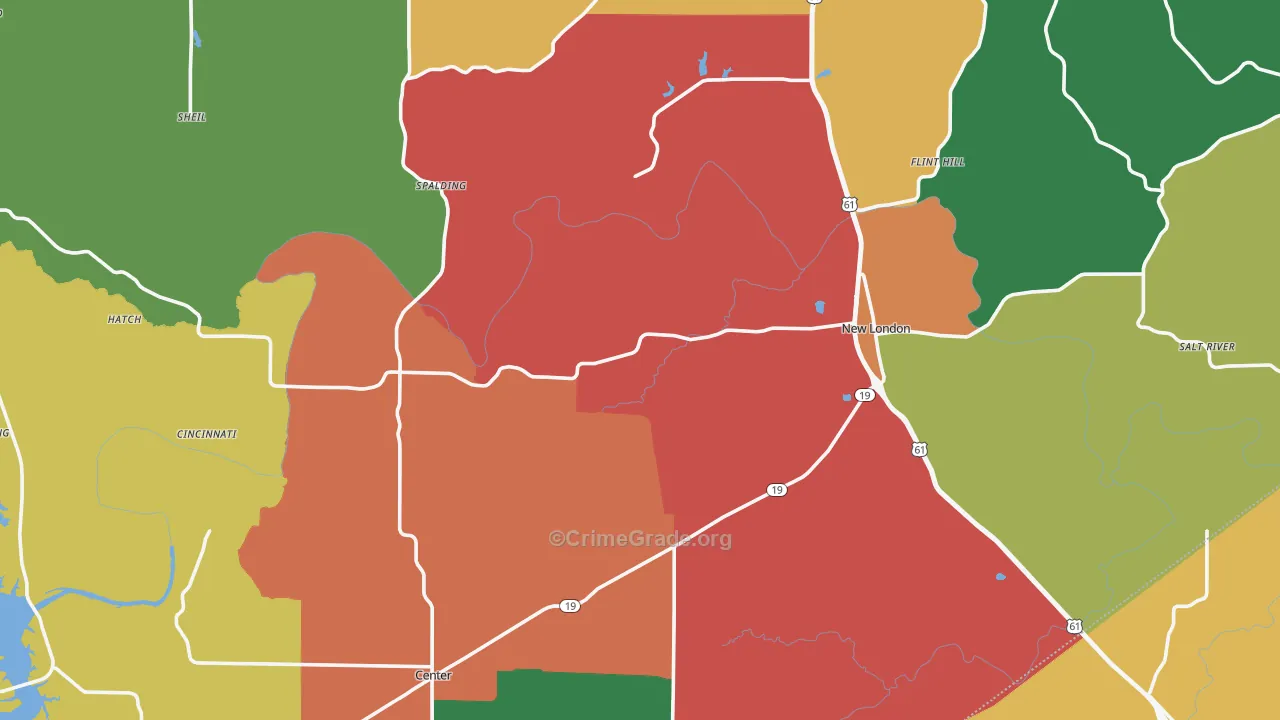 Ralls County, MO Map of Assault Rates
