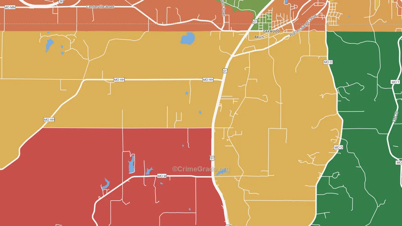 Ralls, MO Map of Assault Rates