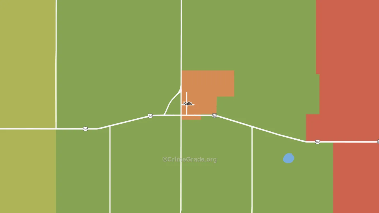Ralls, TX Map of Assault Rates