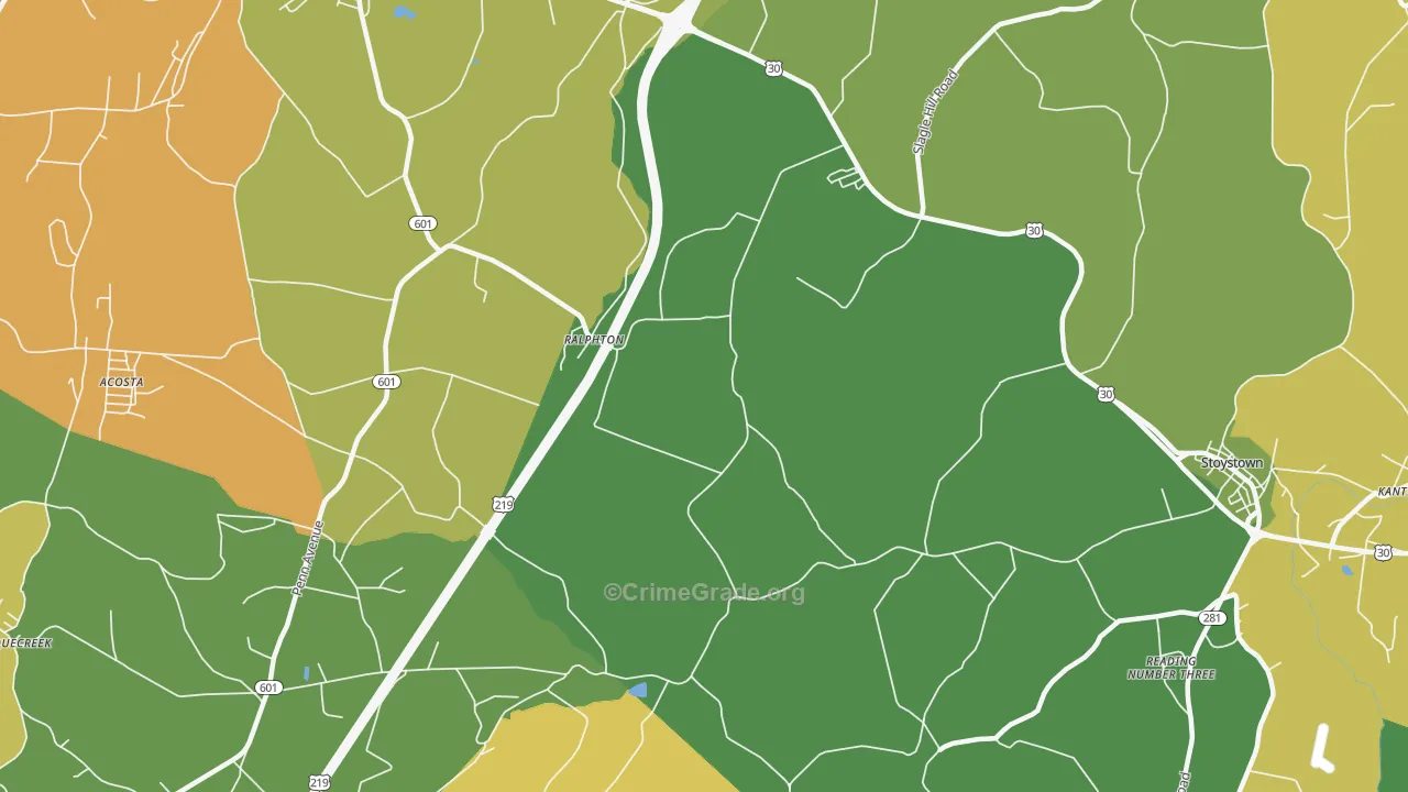Ralphton, PA Map of Assault Rates