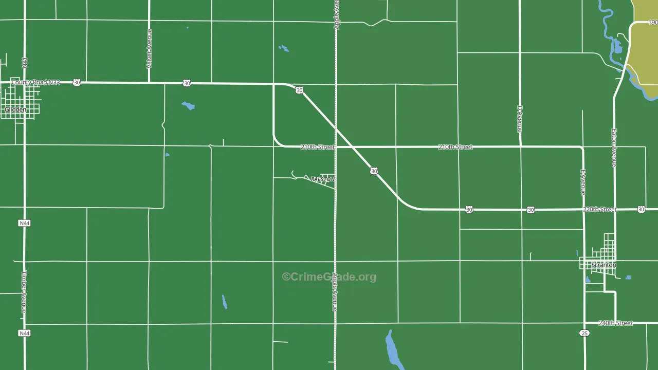 Ralston, IA Map of Assault Rates