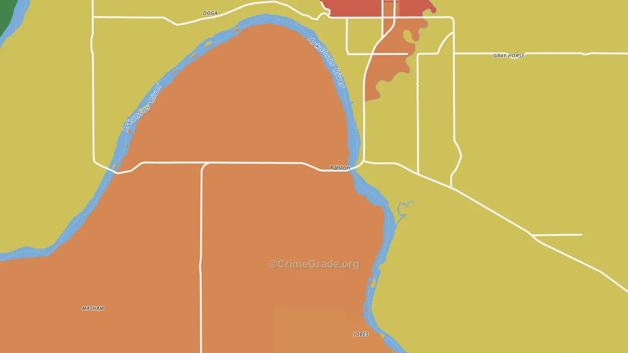 Ralston, OK Map of Assault Rates