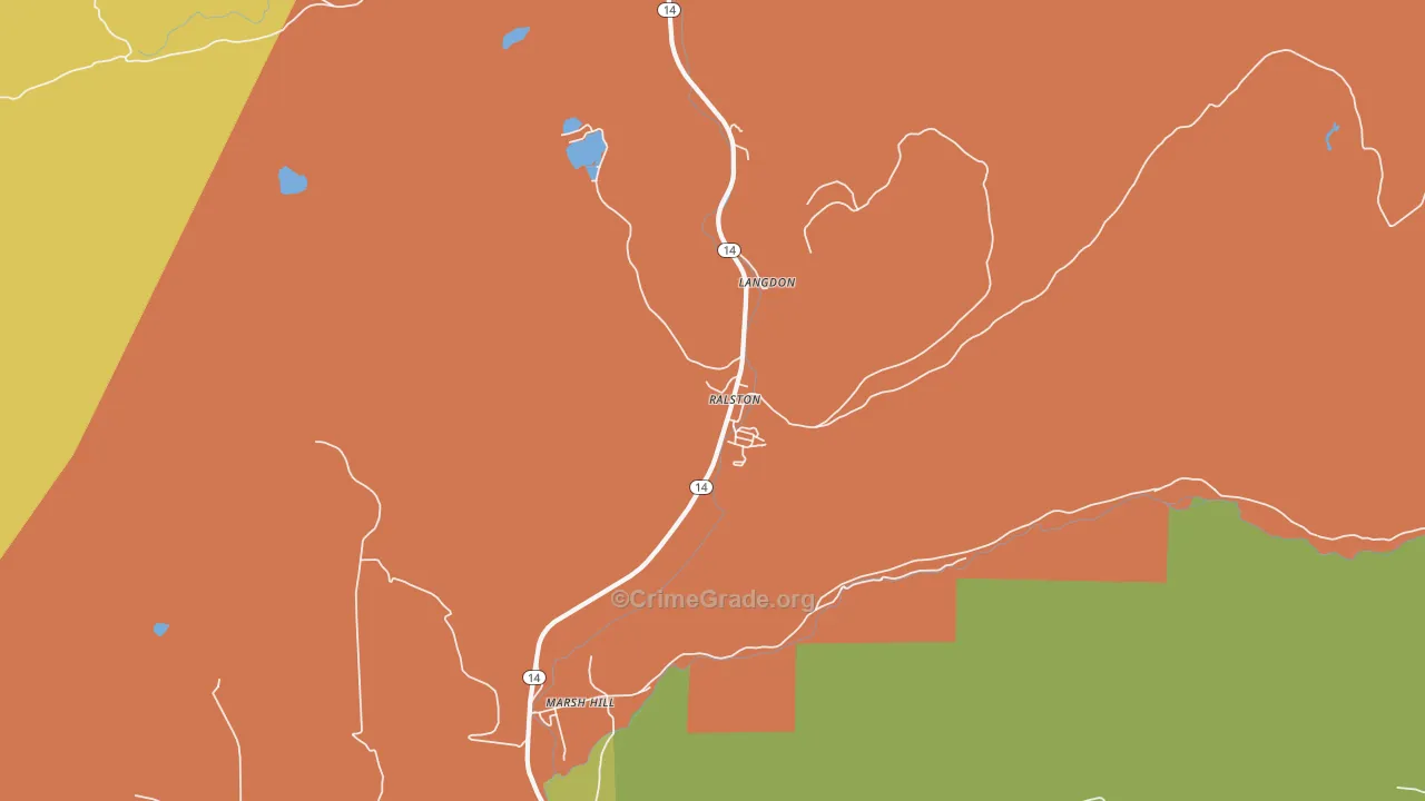 Ralston, PA Map of Assault Rates