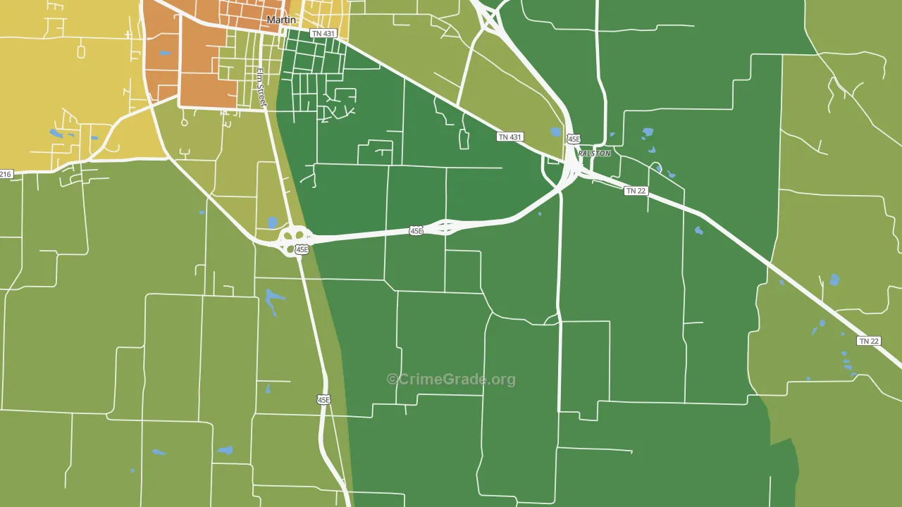 Ralston, TN Map of Assault Rates