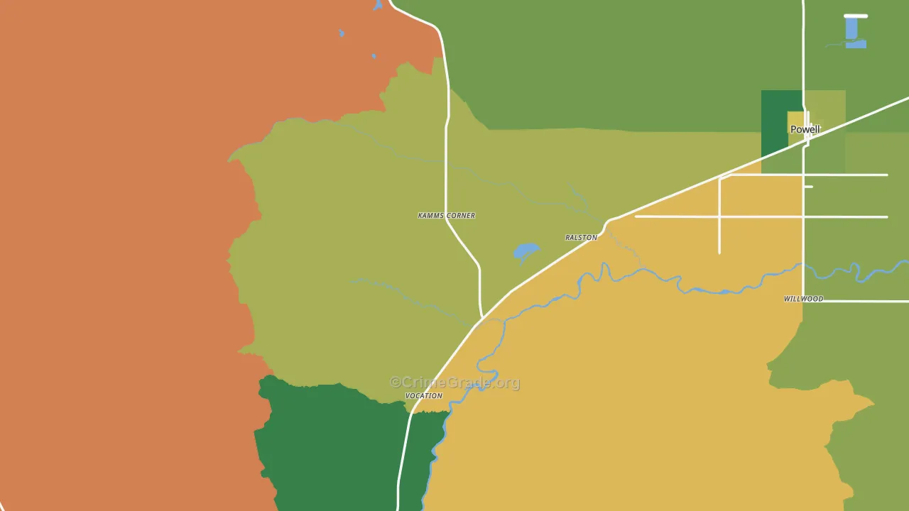 Ralston, WY Map of Assault Rates