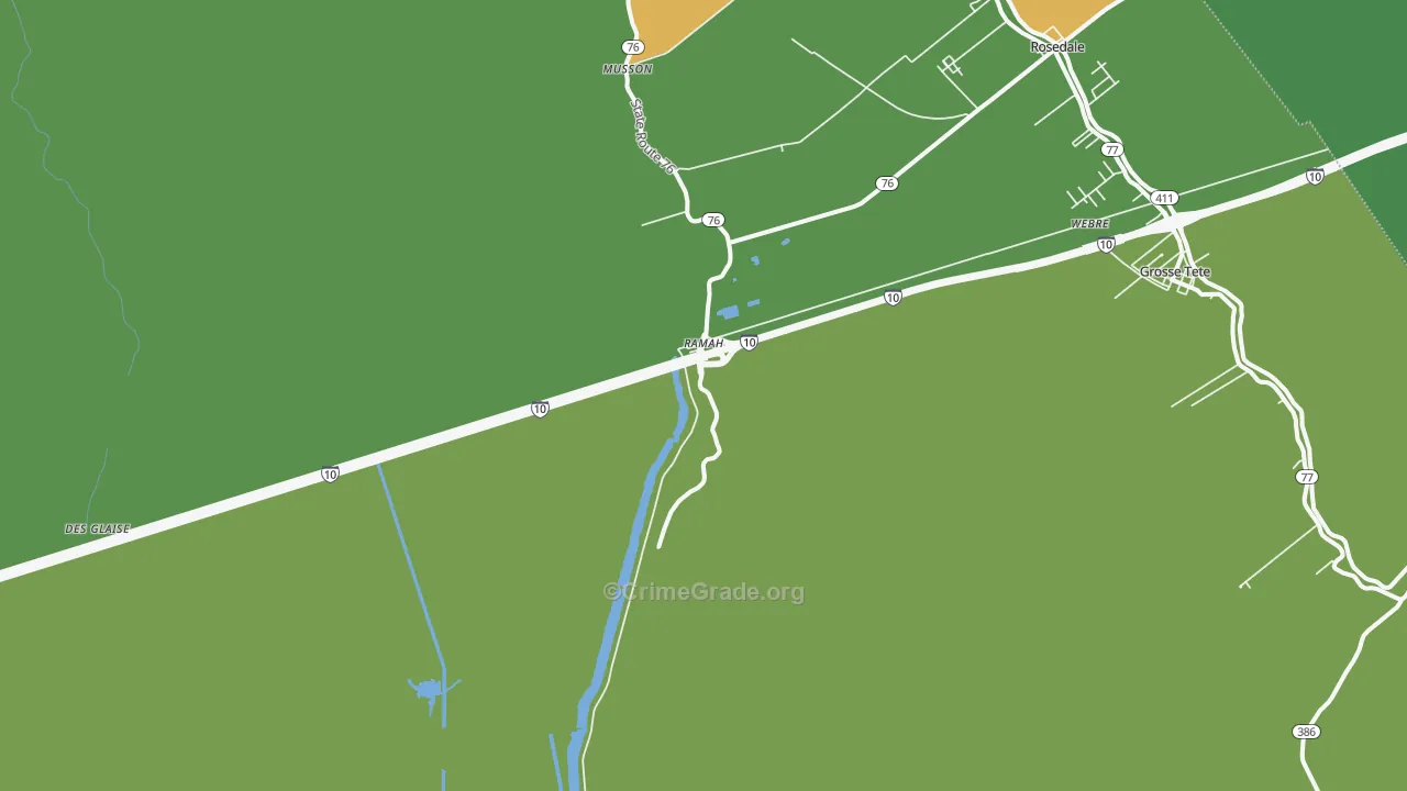 Ramah, LA Map of Assault Rates