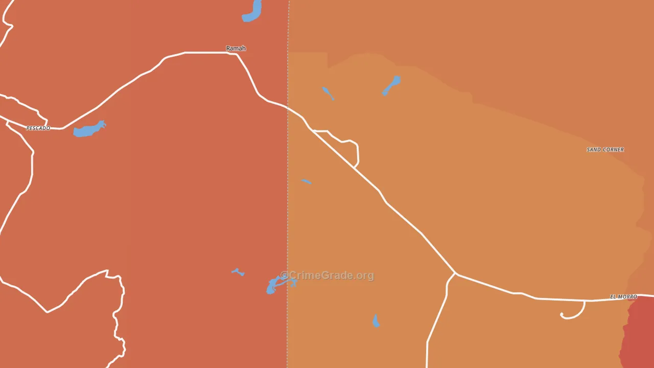 Ramah, NM Map of Assault Rates