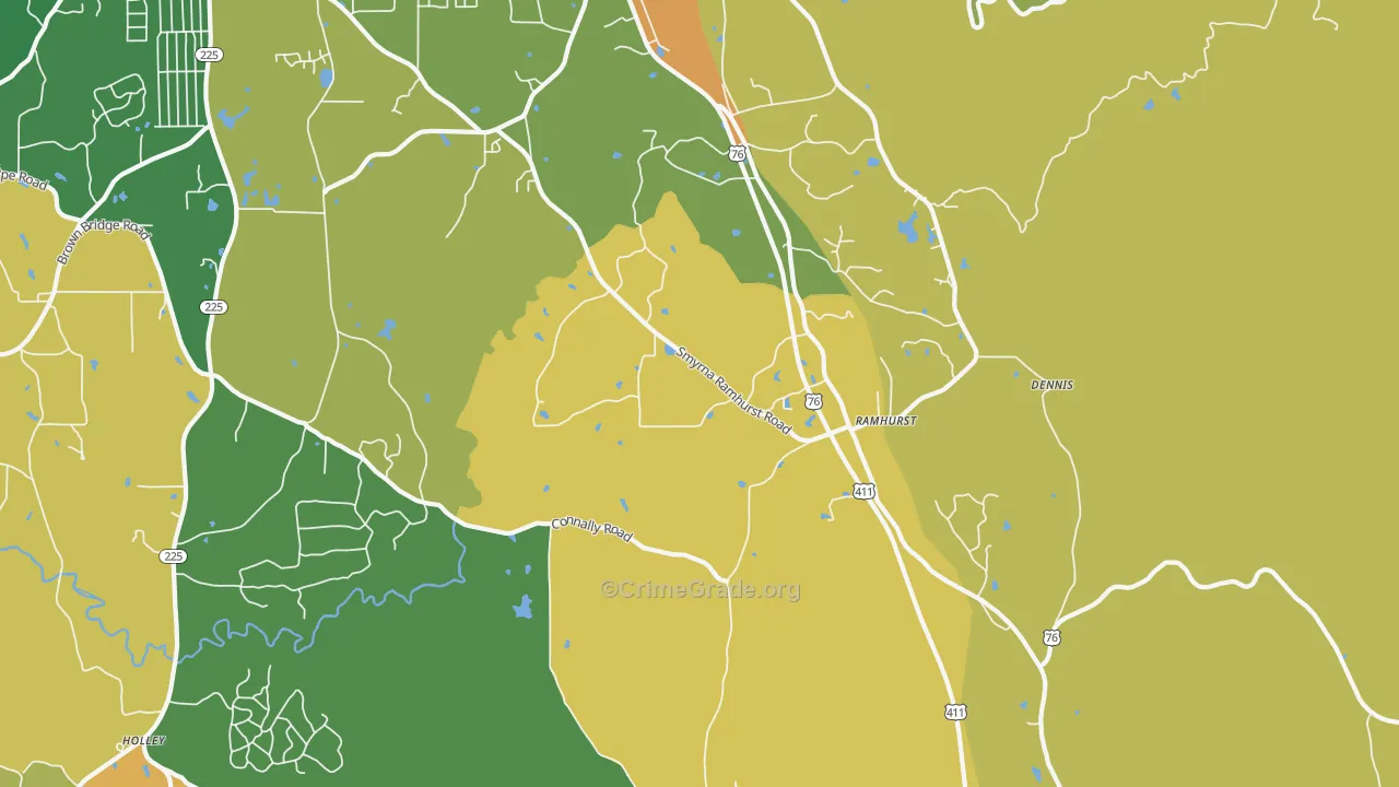 Ramhurst, GA Map of Assault Rates