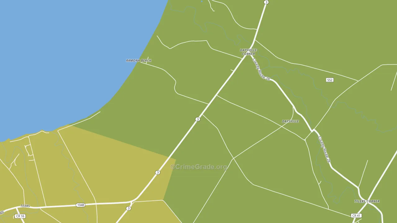 Ramona Beach, NY Map of Assault Rates
