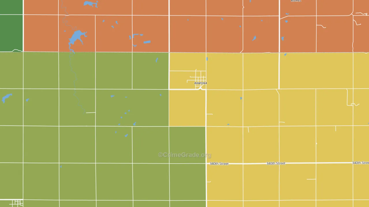 Ramona, KS Map of Assault Rates