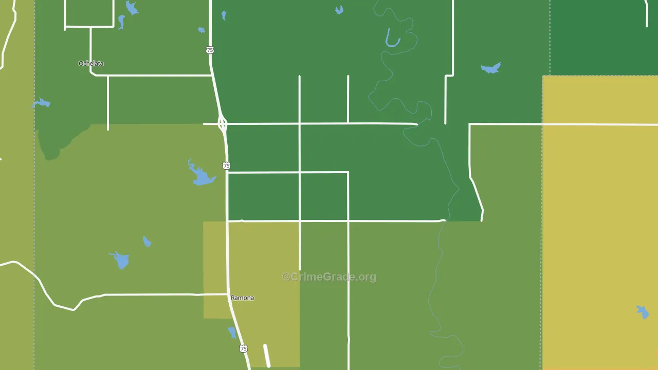 Ramona, OK Map of Assault Rates