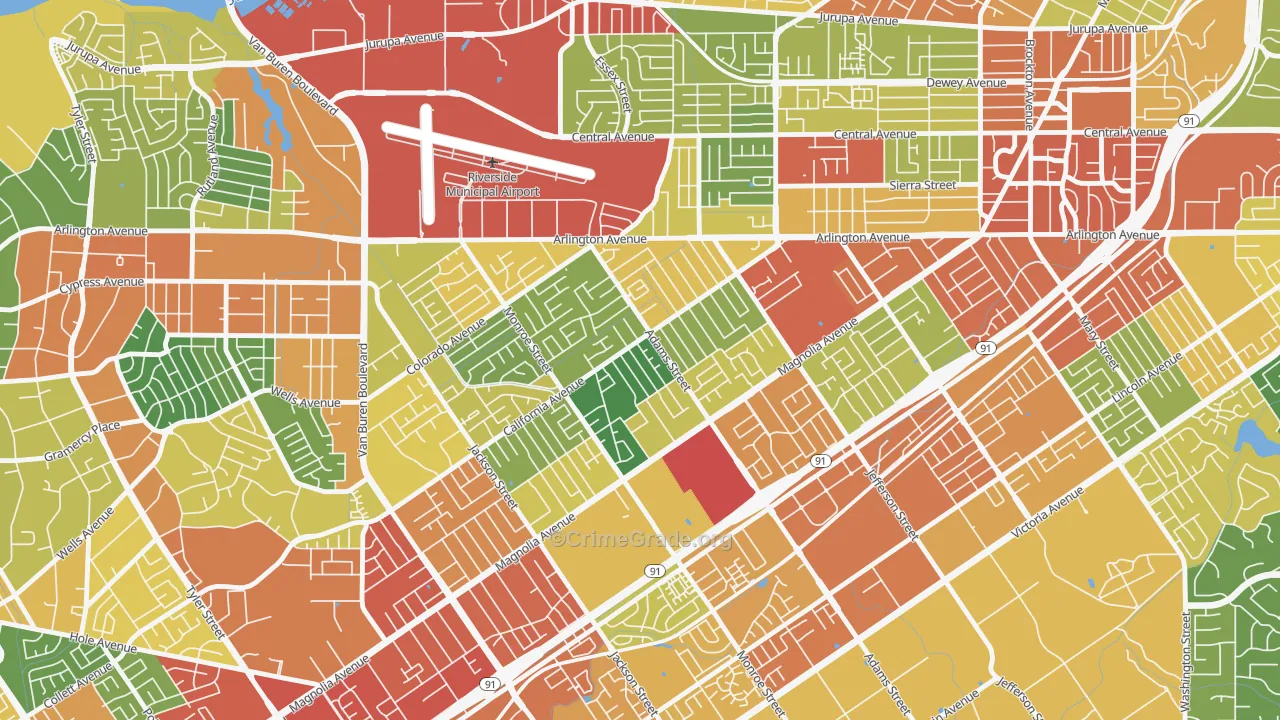 Ramona, Riverside, CA Map of Assault Rates