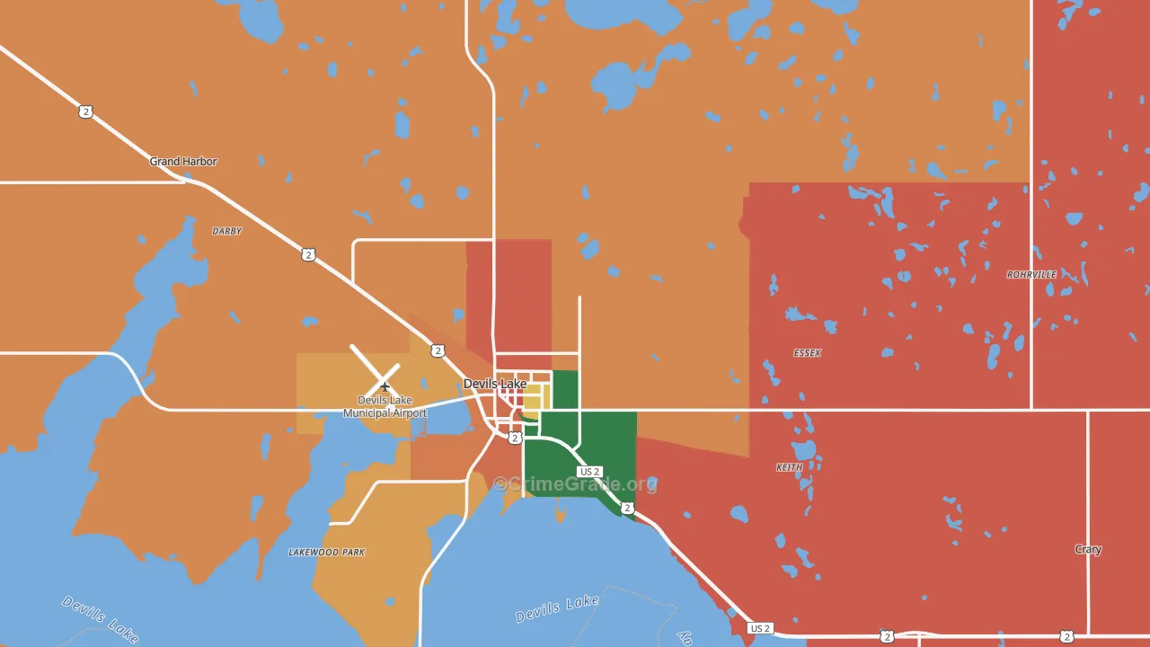 Ramsey County, ND Map of Assault Rates