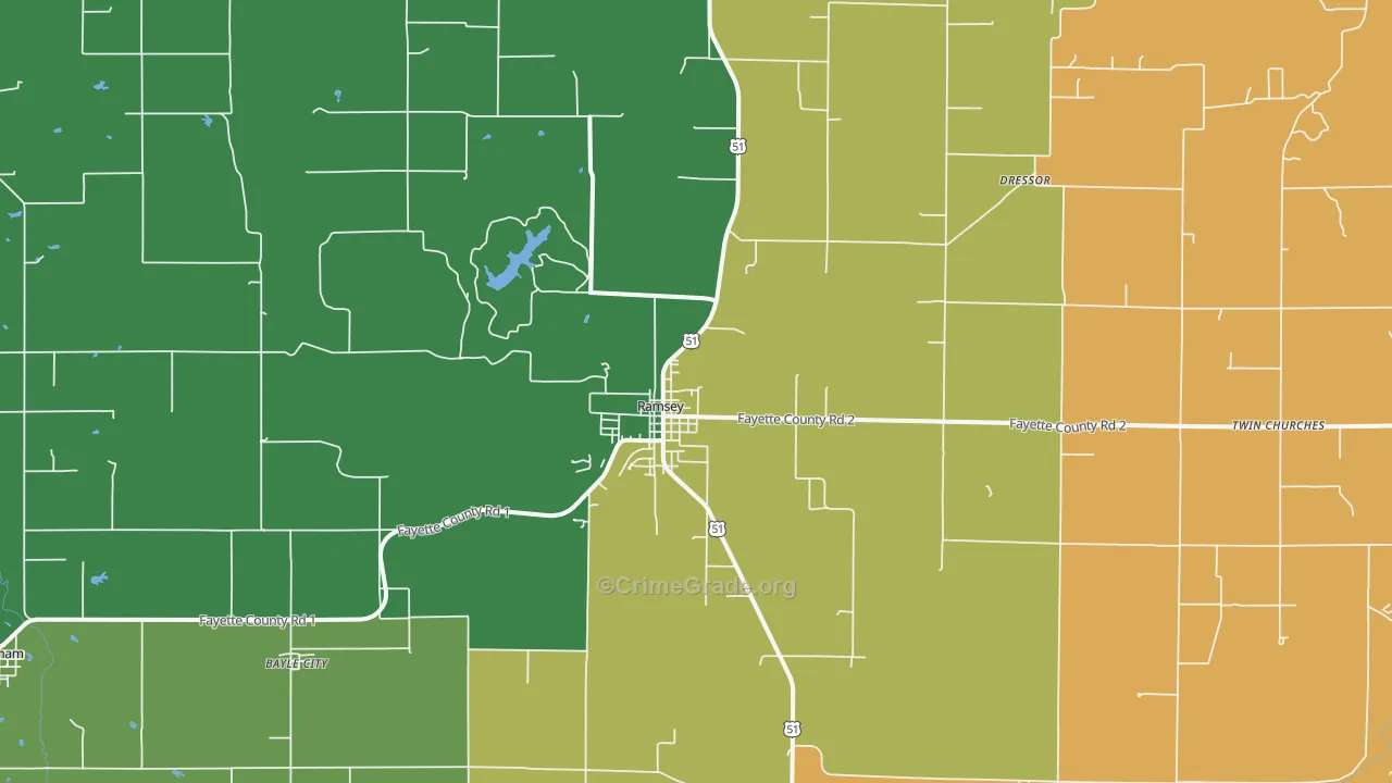 Ramsey, IL Map of Assault Rates
