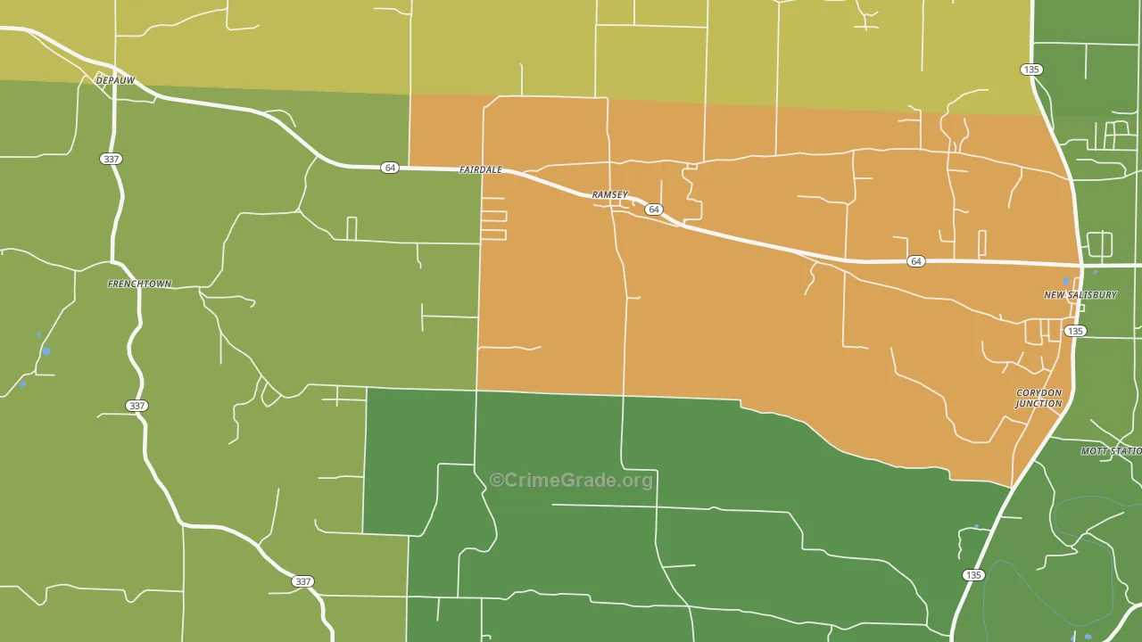 Ramsey, IN Map of Assault Rates