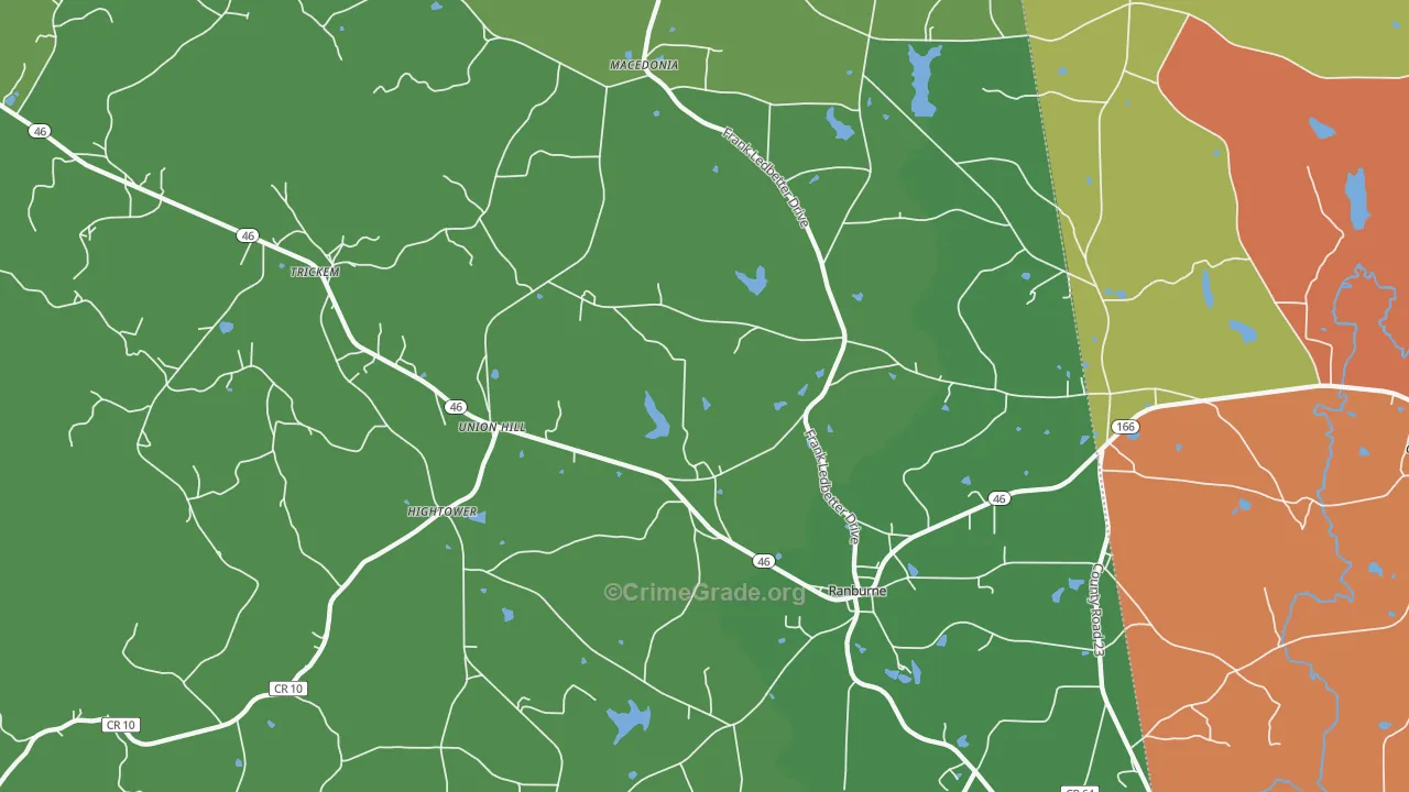 Ranburne, AL Map of Assault Rates