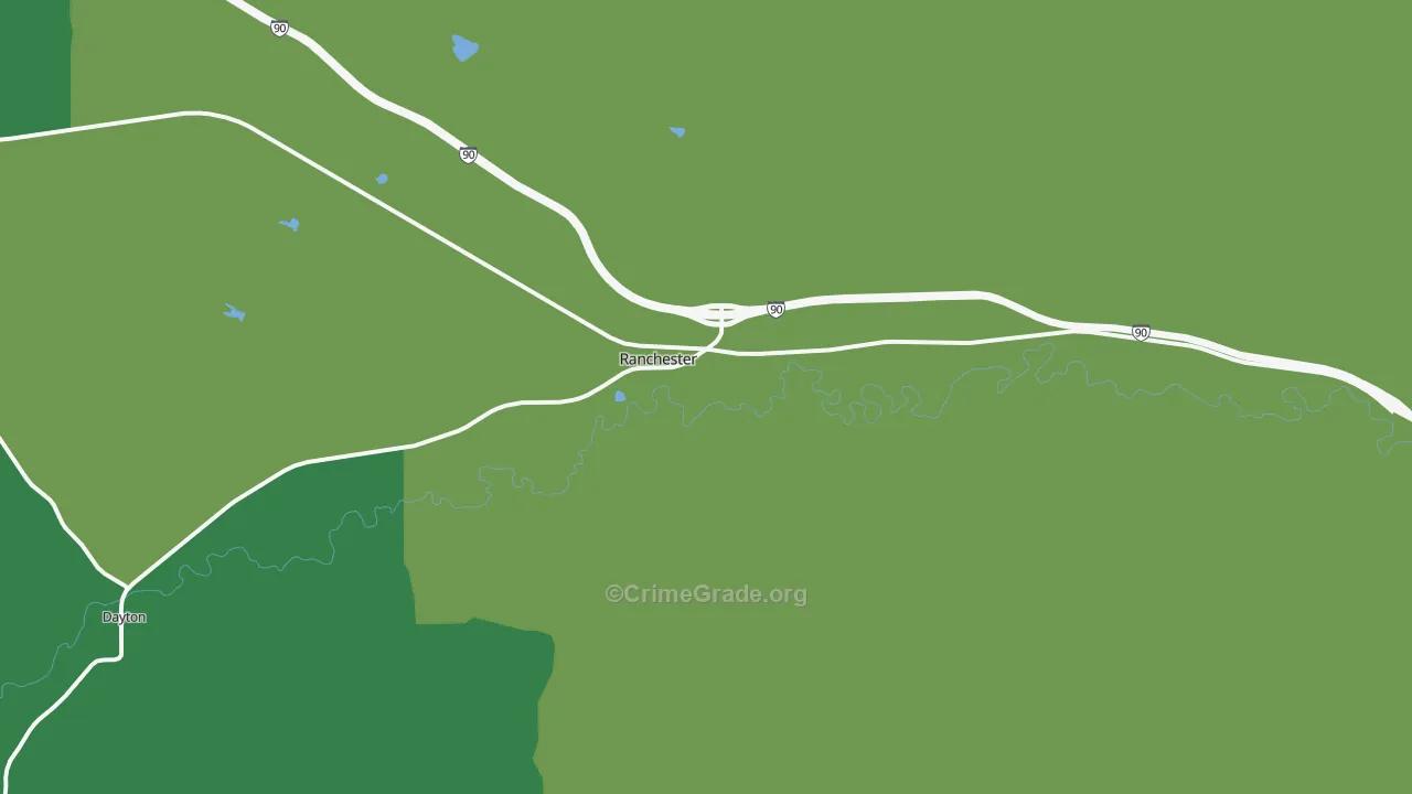 Ranchester, WY Map of Assault Rates