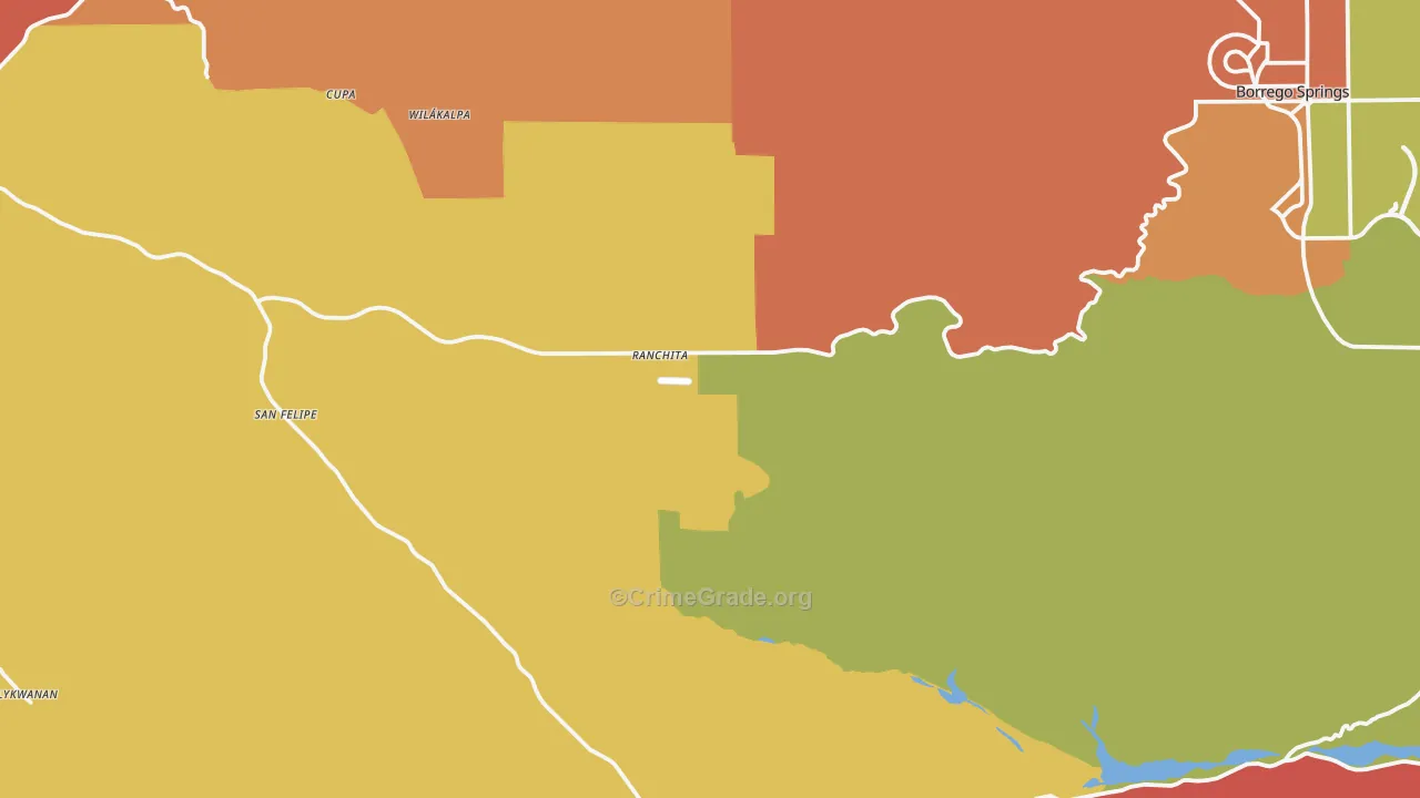 Ranchita, CA Map of Assault Rates