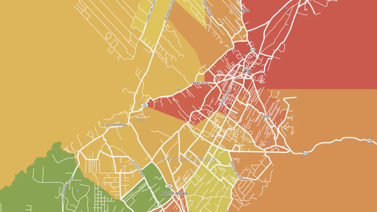 Ranchito, NM Map of Assault Rates