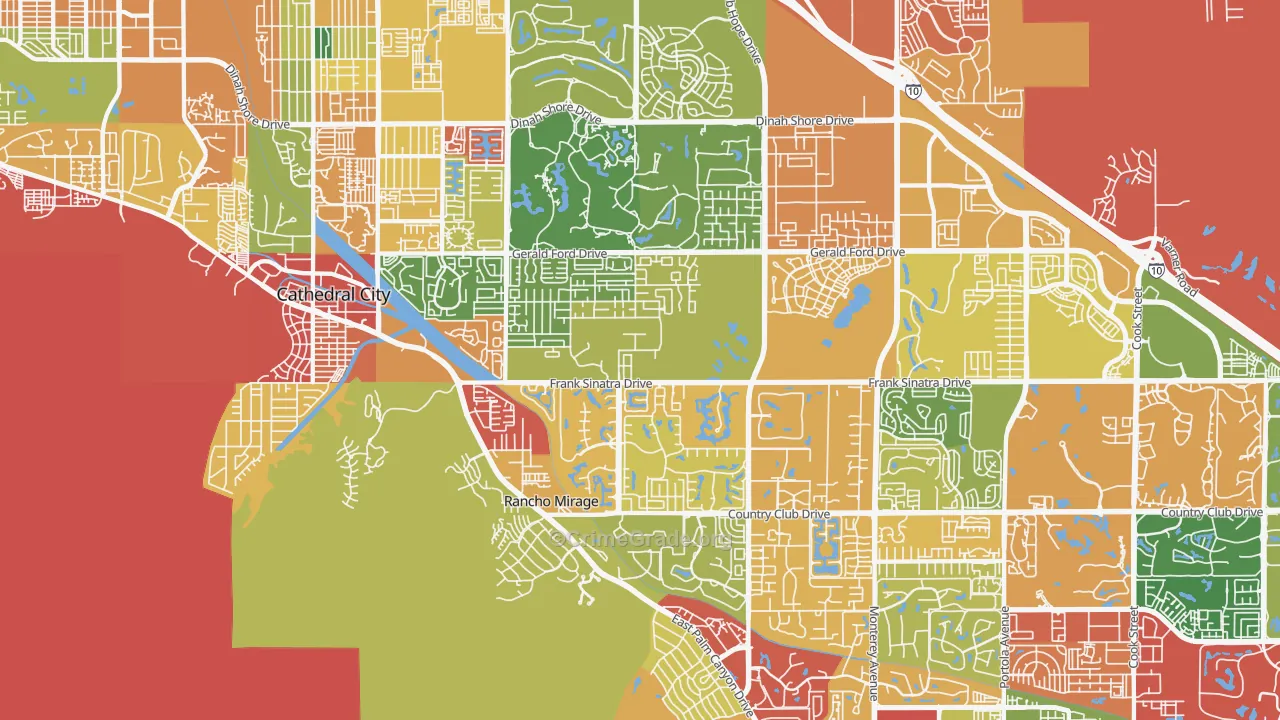 Rancho Mirage, CA Map of Assault Rates