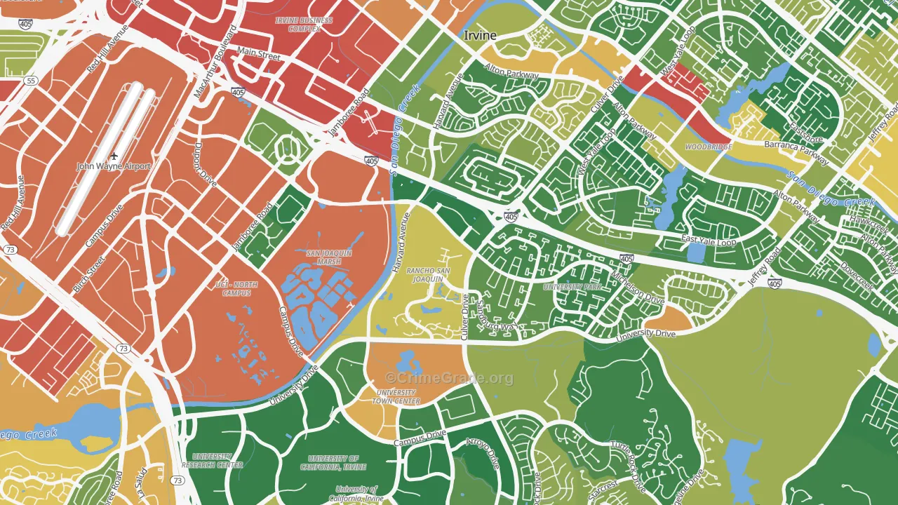 Rancho San Joaquin, Irvine, CA Map of Assault Rates