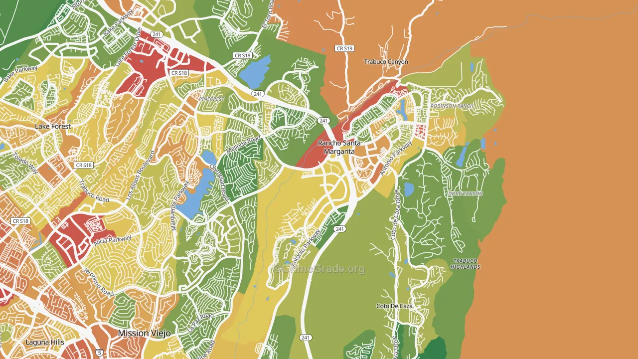 Rancho Santa Margarita, CA Map of Assault Rates