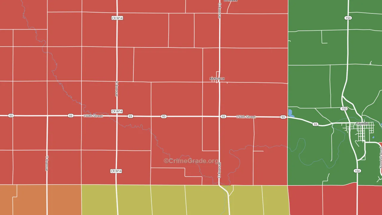Randalia, IA Map of Assault Rates