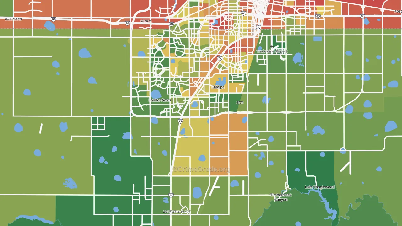 Randall County, TX Map of Assault Rates