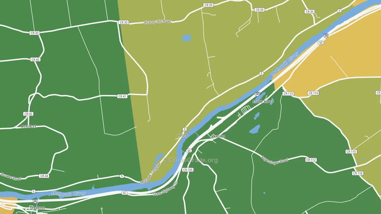 Randall, NY Map of Assault Rates
