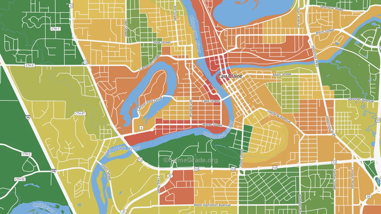 Randall Park, Eau Claire, WI Map of Assault Rates