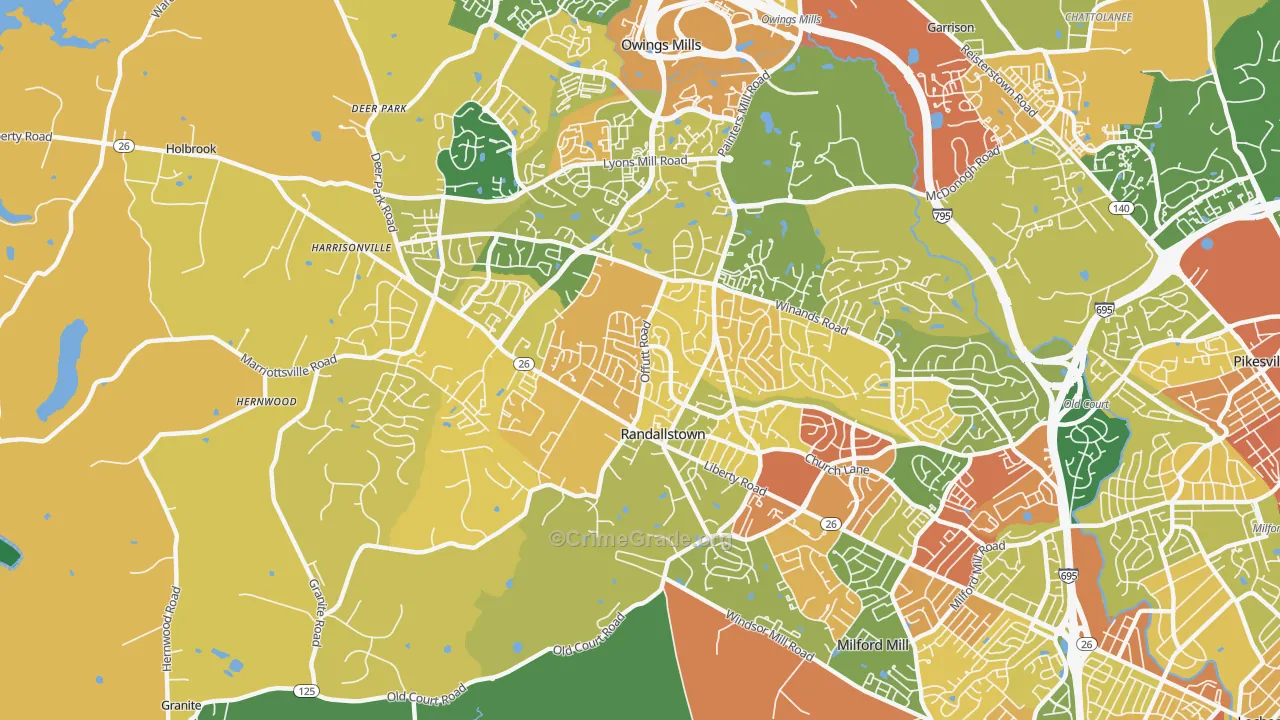 Randallstown, MD Map of Assault Rates