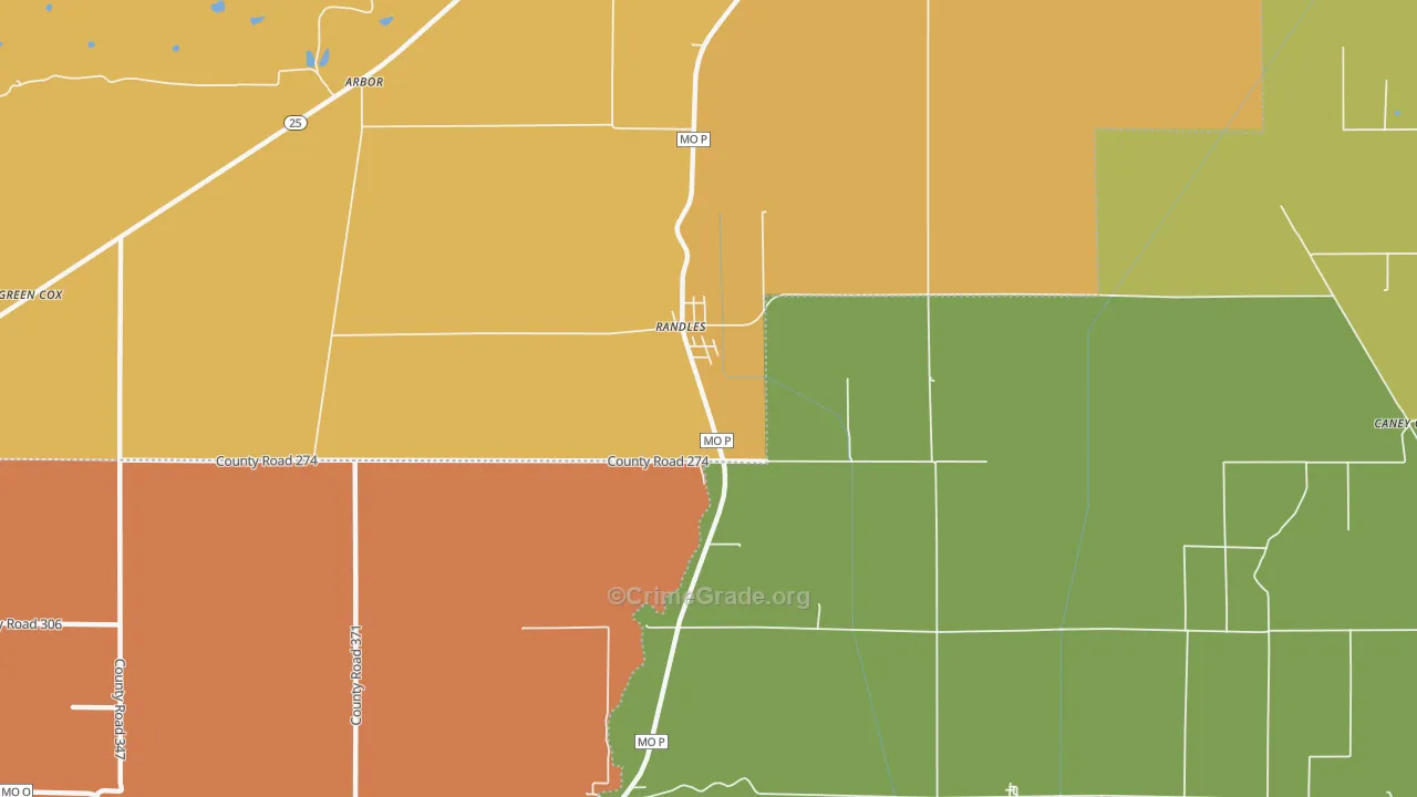 Randles, MO Map of Assault Rates