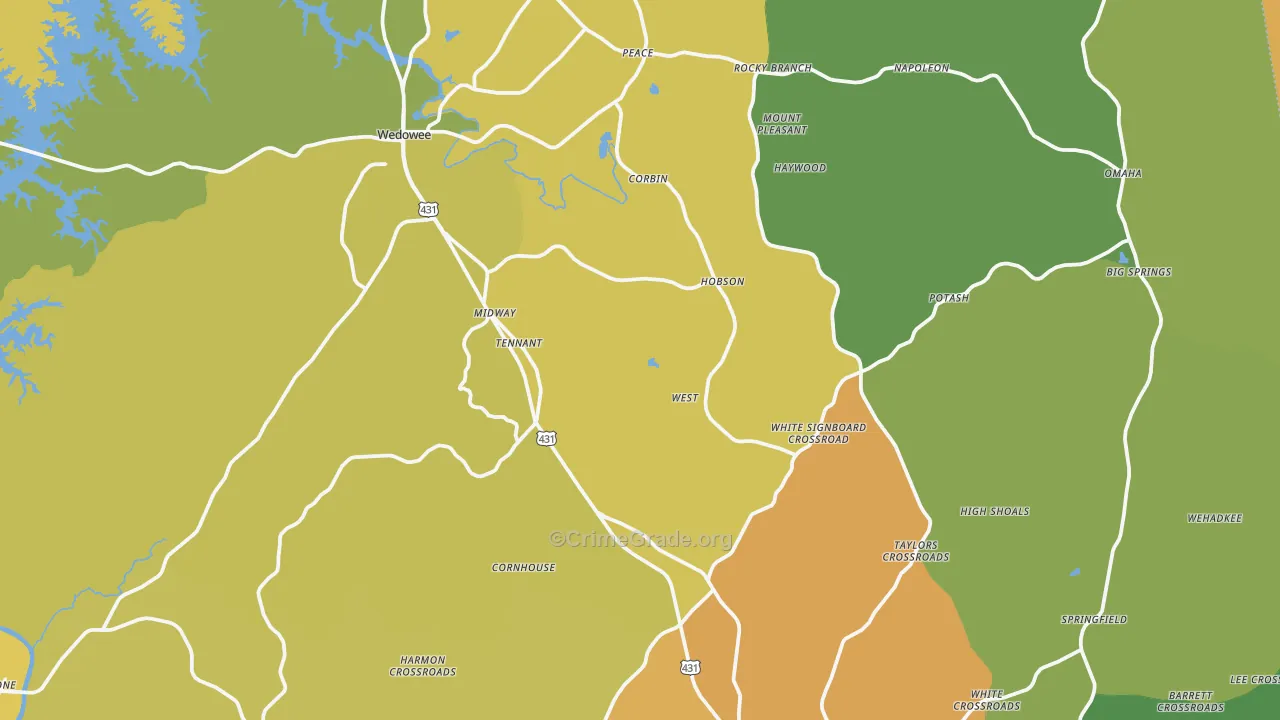 Randolph County, AL Map of Assault Rates