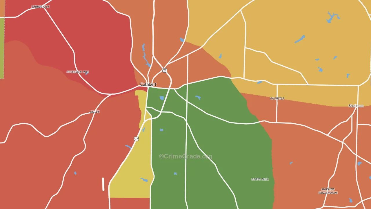 Randolph County, GA Map of Assault Rates
