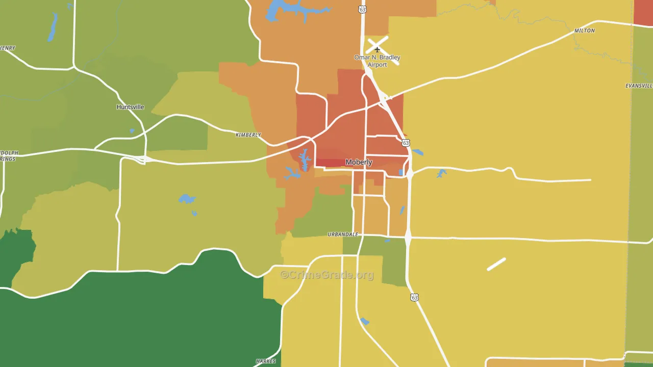Randolph County, MO Map of Assault Rates