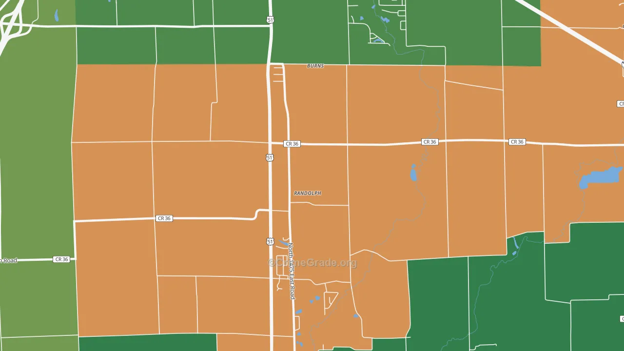Randolph, IL Map of Assault Rates