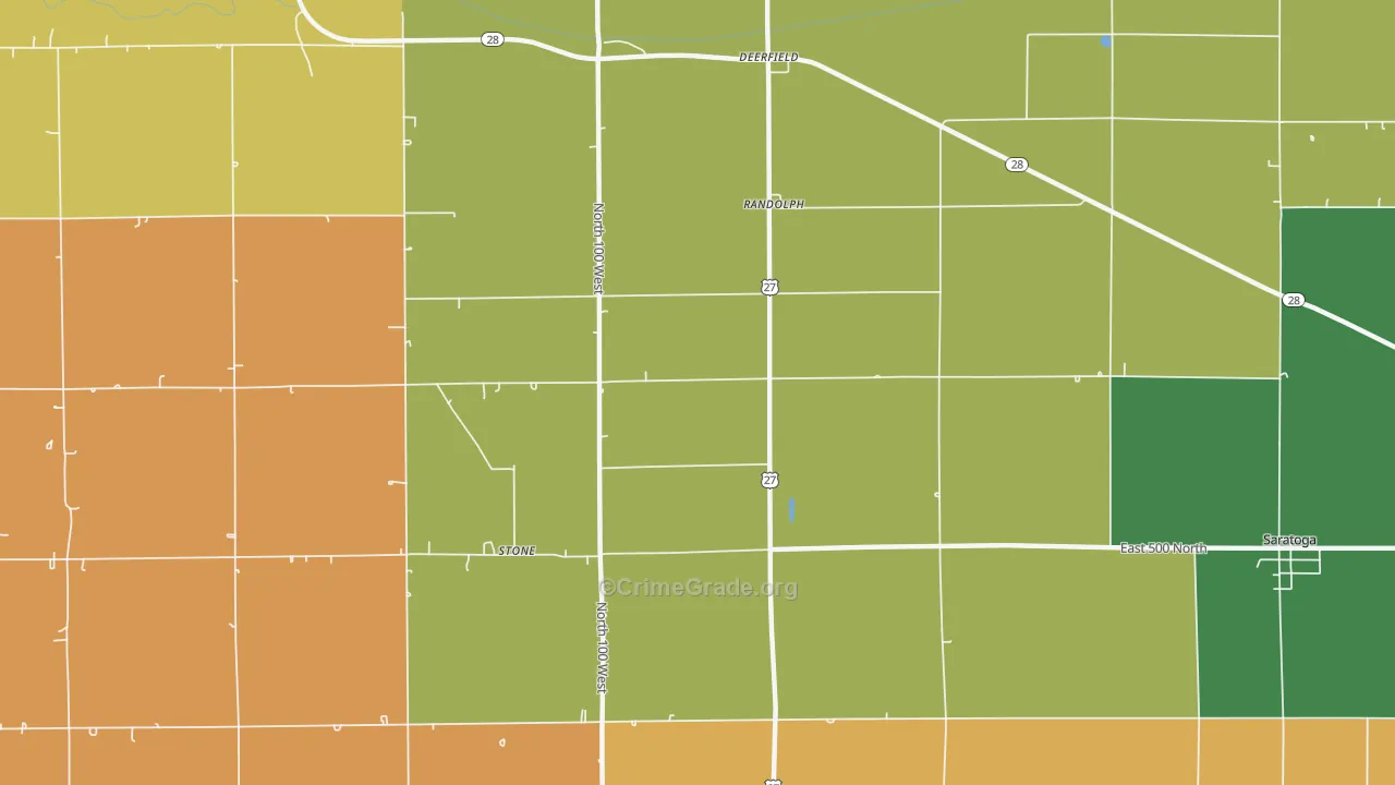 Randolph, IN Map of Assault Rates