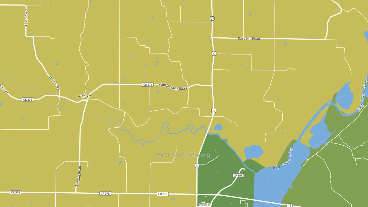 Randolph, KS Map of Assault Rates
