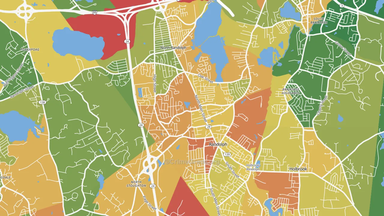 Randolph, MA Map of Assault Rates