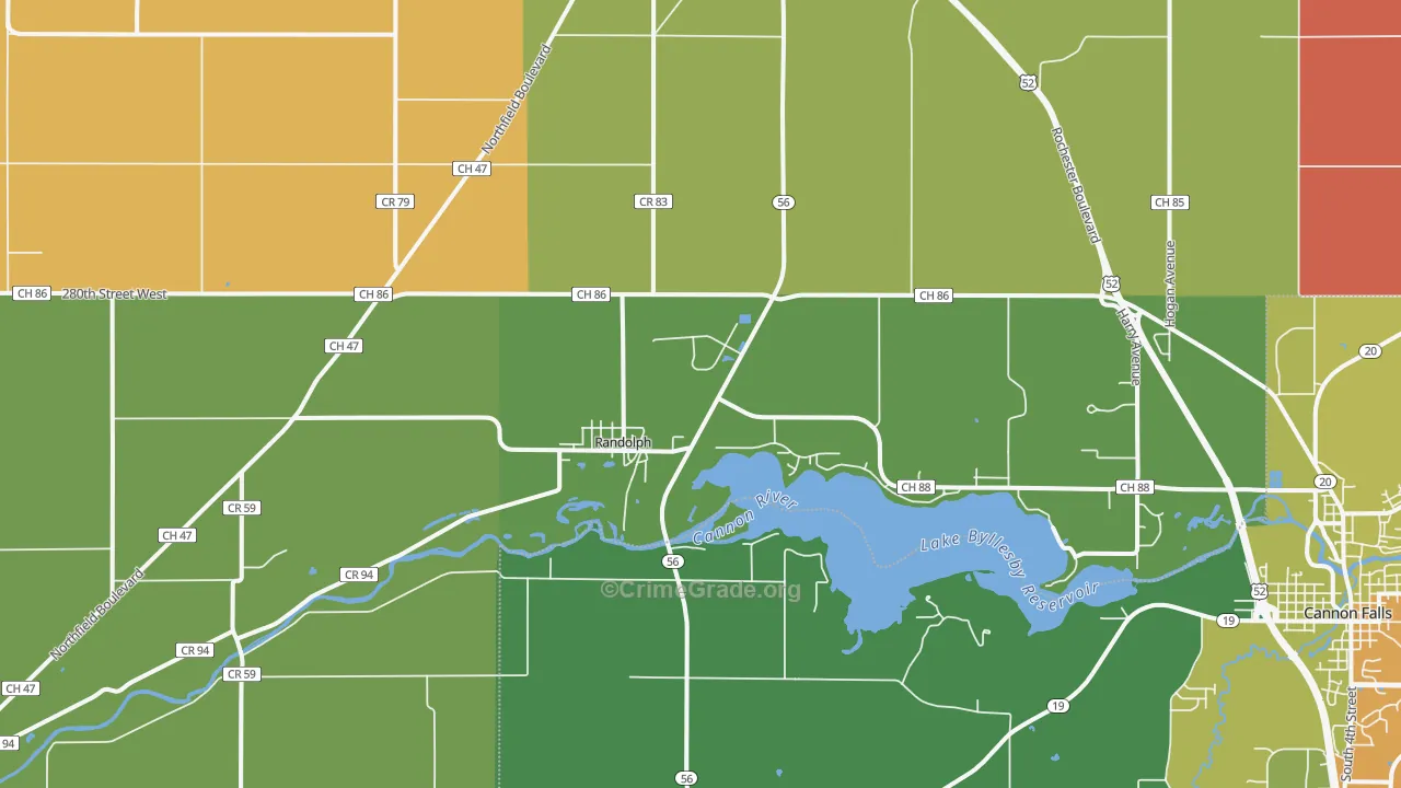 Randolph, MN Map of Assault Rates