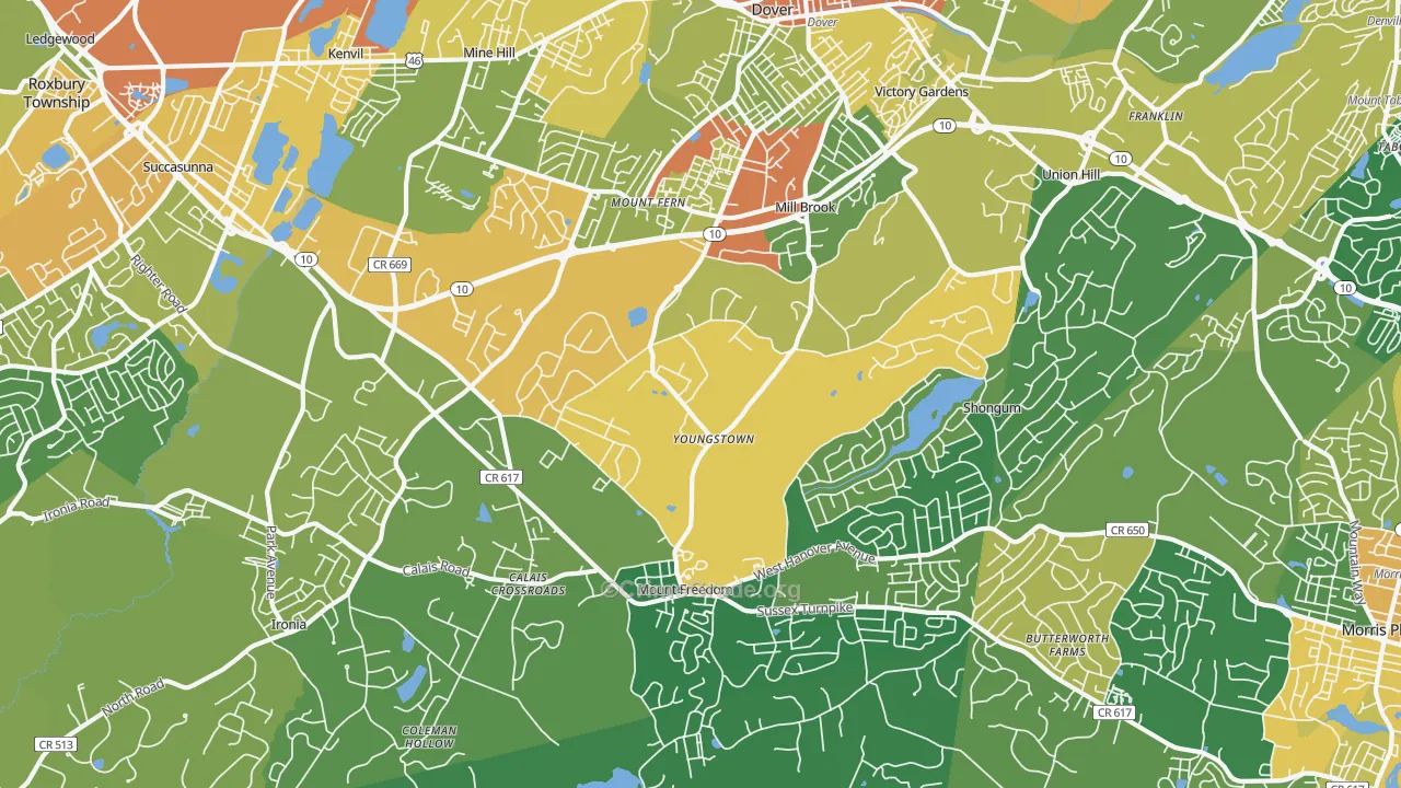 Randolph, NJ Map of Assault Rates