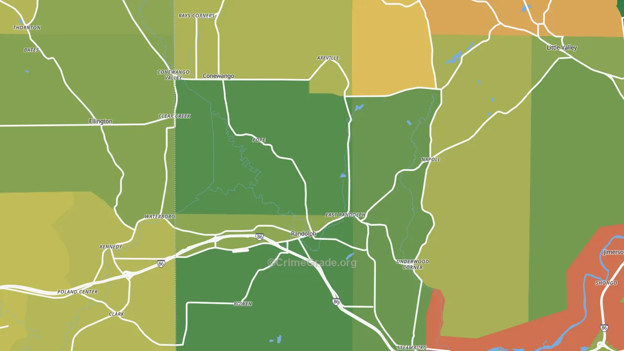Randolph, NY Map of Assault Rates