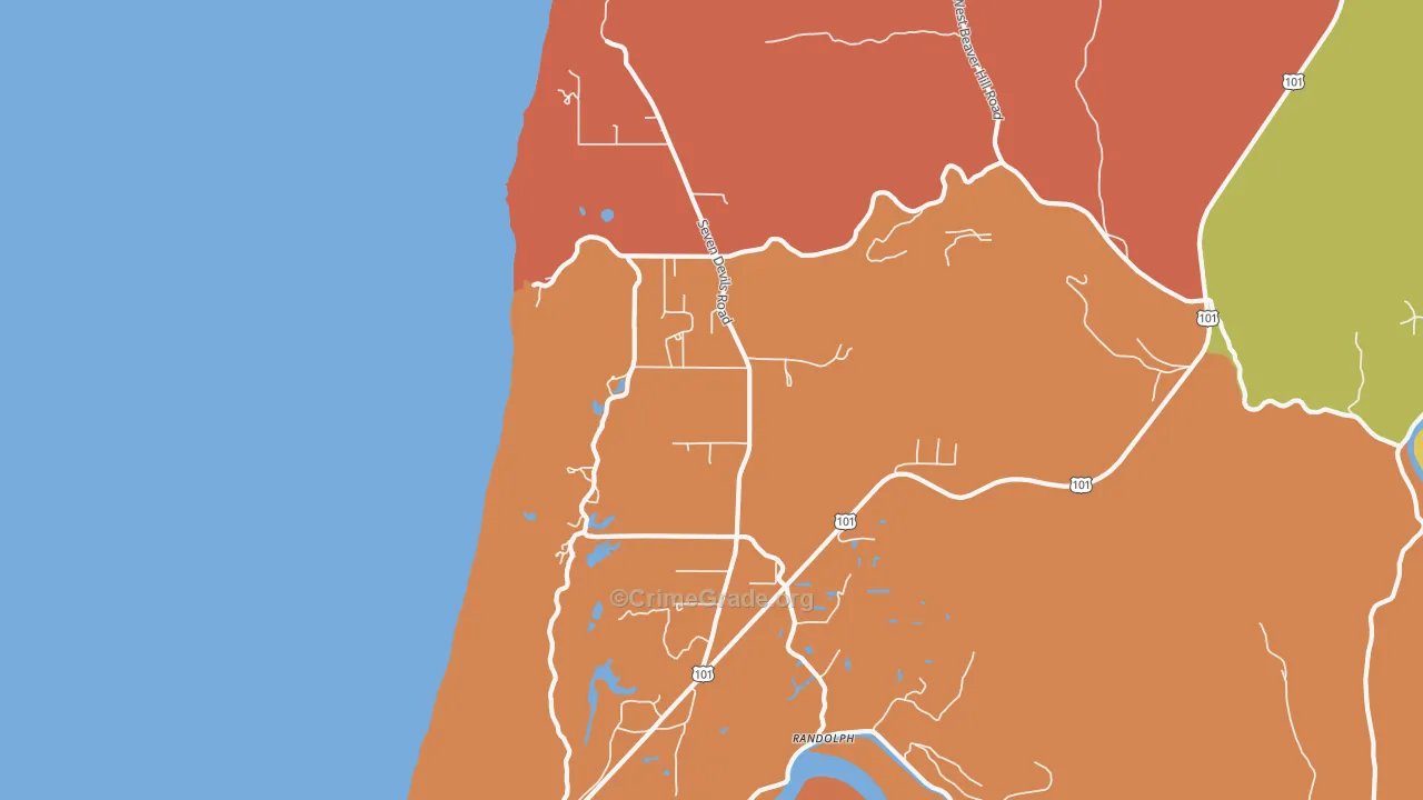 Randolph, OR Map of Assault Rates