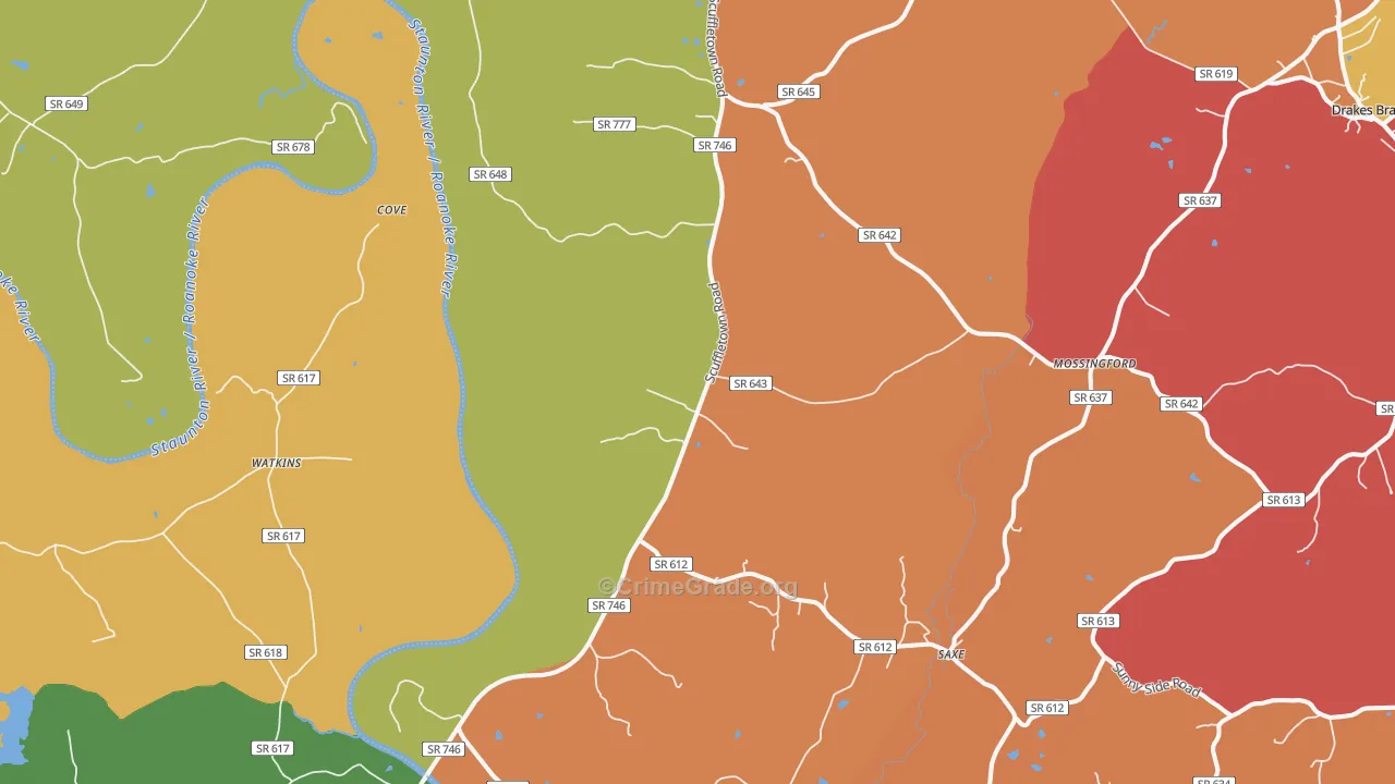 Randolph, VA Map of Assault Rates
