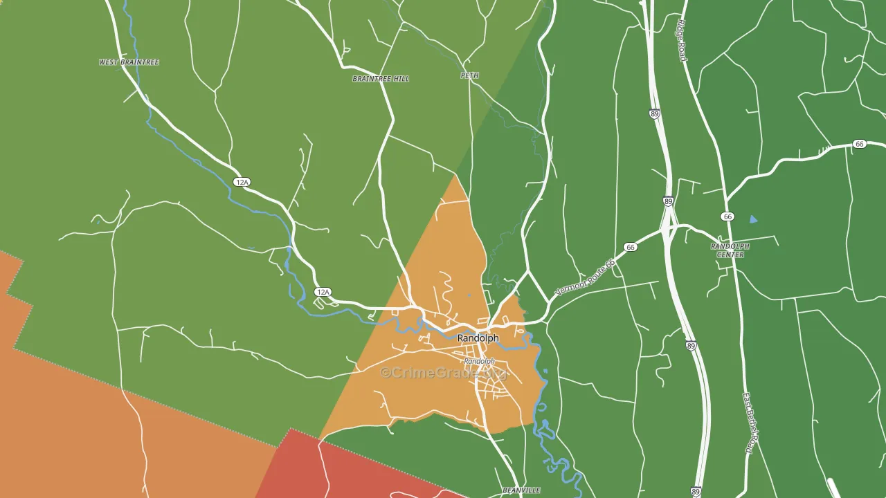 Randolph, VT Map of Assault Rates
