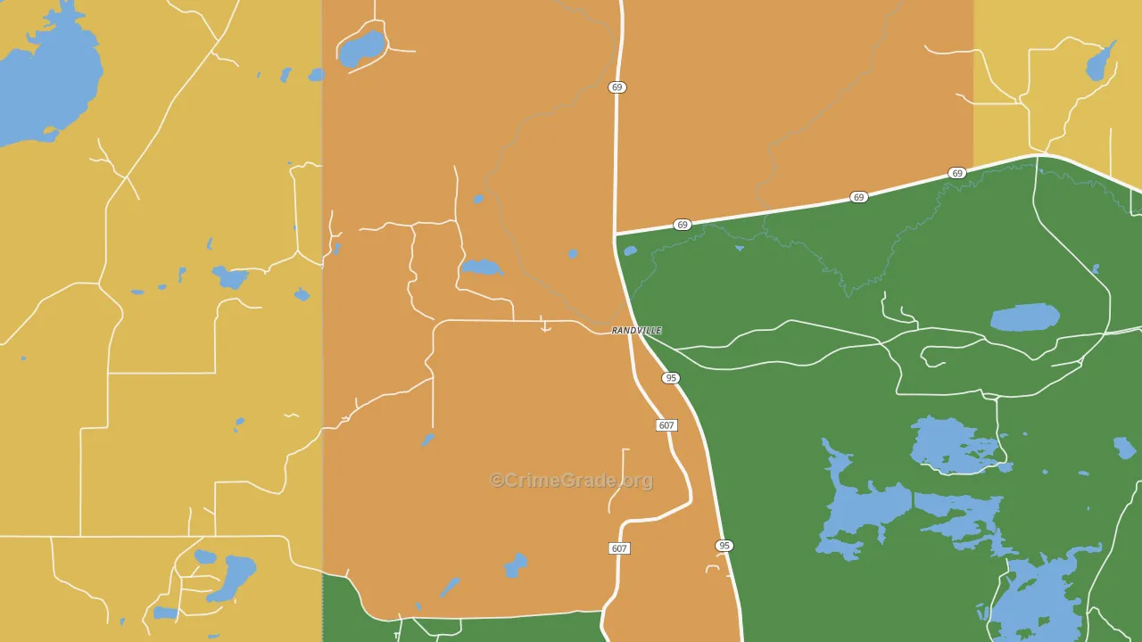 Randville, MI Map of Assault Rates